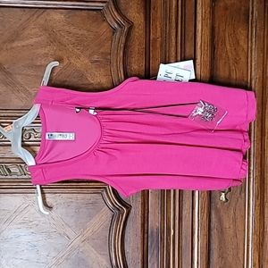 NWT  Pink tank with necklace